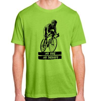 My Road Bike Is My Therapy Bike Riding Cyclist Cycling Adult ChromaSoft Performance T-Shirt