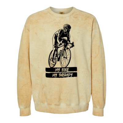 My Road Bike Is My Therapy Bike Riding Cyclist Cycling Colorblast Crewneck Sweatshirt