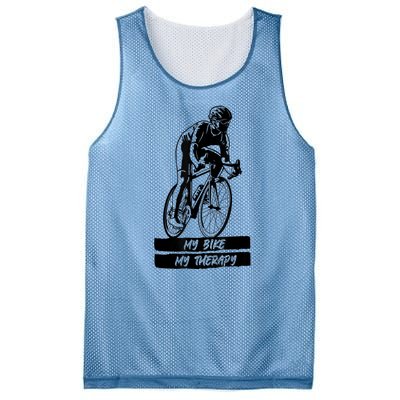 My Road Bike Is My Therapy Bike Riding Cyclist Cycling Mesh Reversible Basketball Jersey Tank