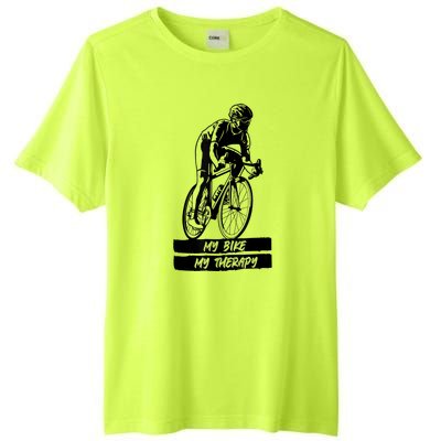 My Road Bike Is My Therapy Bike Riding Cyclist Cycling Tall Fusion ChromaSoft Performance T-Shirt