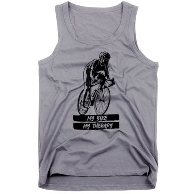 My Road Bike Is My Therapy Bike Riding Cyclist Cycling Tank Top