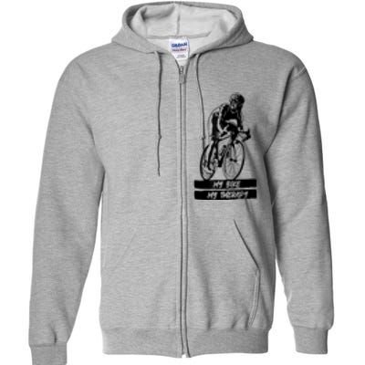 My Road Bike Is My Therapy Bike Riding Cyclist Cycling Full Zip Hoodie