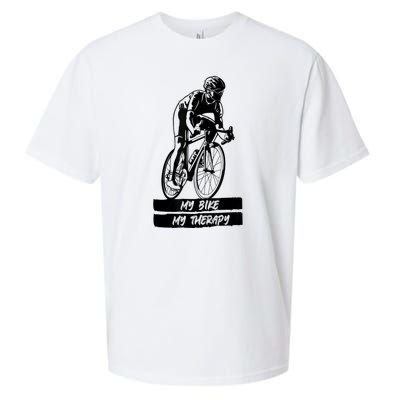 My Road Bike Is My Therapy Bike Riding Cyclist Cycling Sueded Cloud Jersey T-Shirt