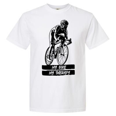 My Road Bike Is My Therapy Bike Riding Cyclist Cycling Garment-Dyed Heavyweight T-Shirt