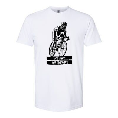 My Road Bike Is My Therapy Bike Riding Cyclist Cycling Softstyle CVC T-Shirt