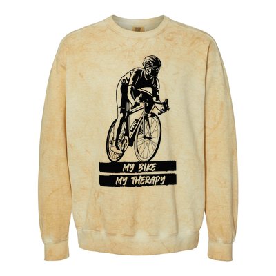 My Road Bike is my Therapy Bike Riding Cyclist Cycling Colorblast Crewneck Sweatshirt