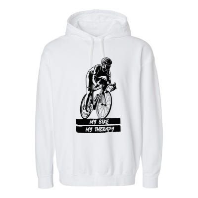 My Road Bike is my Therapy Bike Riding Cyclist Cycling Garment-Dyed Fleece Hoodie