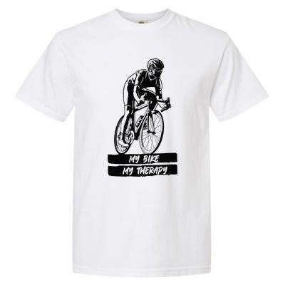 My Road Bike is my Therapy Bike Riding Cyclist Cycling Garment-Dyed Heavyweight T-Shirt