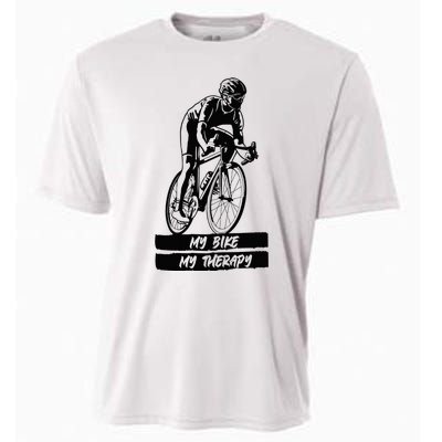 My Road Bike is my Therapy Bike Riding Cyclist Cycling Cooling Performance Crew T-Shirt