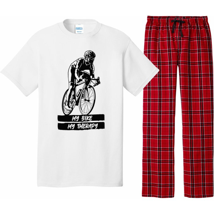 My Road Bike is my Therapy Bike Riding Cyclist Cycling Pajama Set