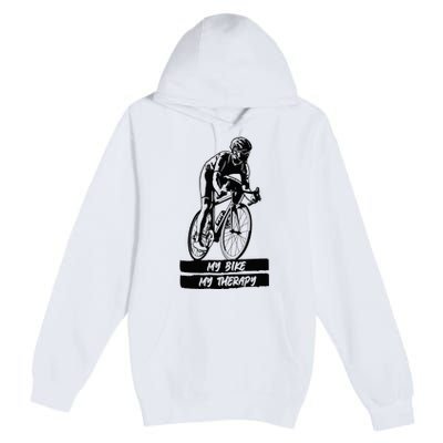 My Road Bike is my Therapy Bike Riding Cyclist Cycling Premium Pullover Hoodie