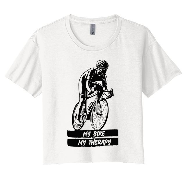 My Road Bike is my Therapy Bike Riding Cyclist Cycling Crop Top