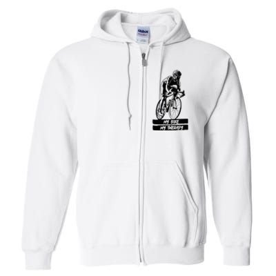 My Road Bike is my Therapy Bike Riding Cyclist Cycling Full Zip Hoodie