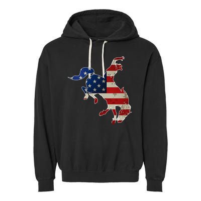 Man Riding Bucking In Rodeo Garment-Dyed Fleece Hoodie