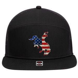 Man Riding Bucking In Rodeo 7 Panel Mesh Trucker Snapback Hat