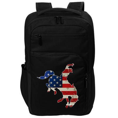 Man Riding Bucking In Rodeo Impact Tech Backpack