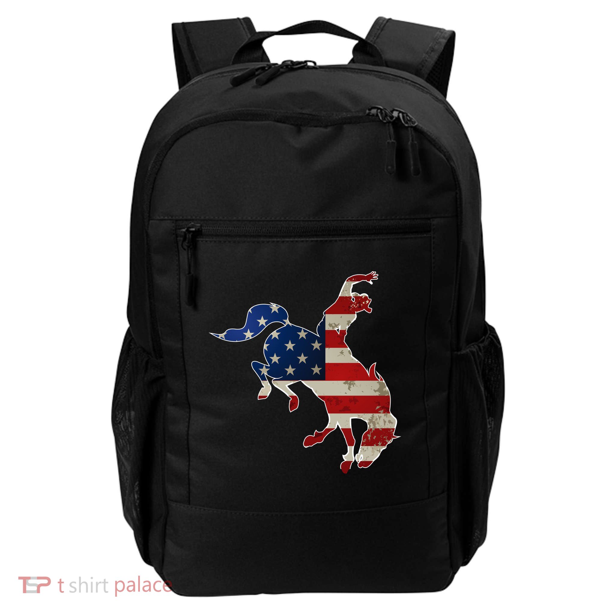 Man Riding Bucking In Rodeo Backpack