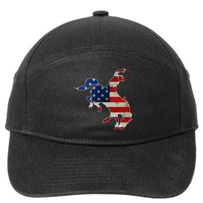 Man Riding Bucking In Rodeo 7-Panel Snapback Hat