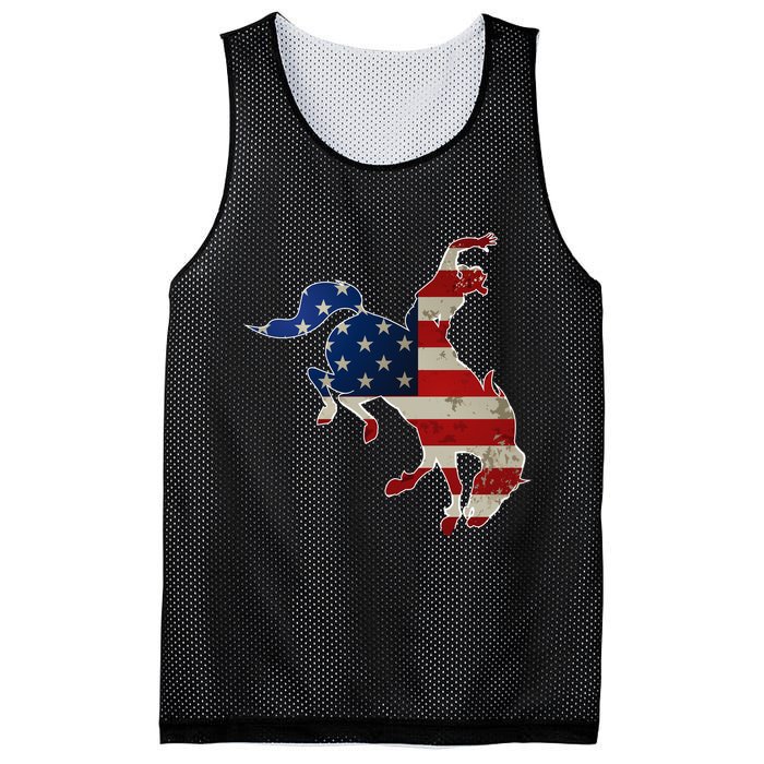 Man Riding Bucking In Rodeo Mesh Reversible Basketball Jersey Tank