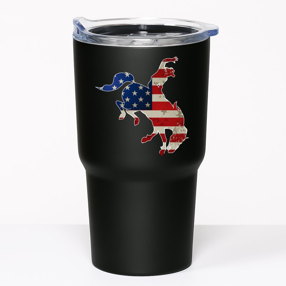 Man Riding Bucking In Rodeo Tumbler