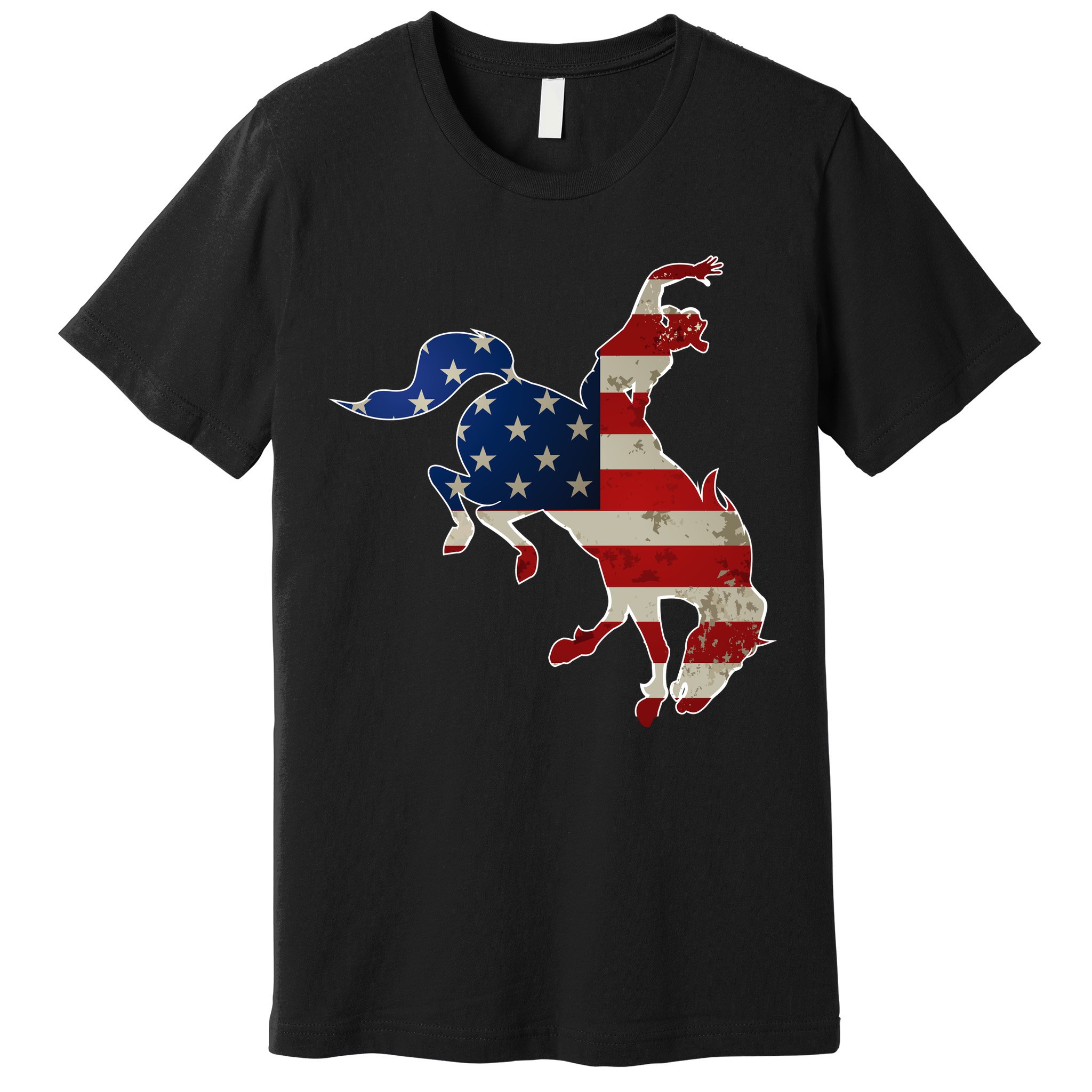 Man Riding Bucking In Rodeo Premium T-Shirt
