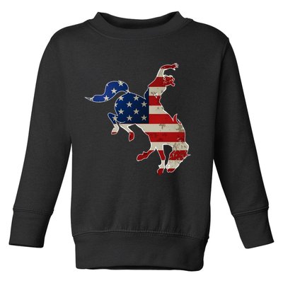 Man Riding Bucking In Rodeo Toddler Sweatshirt