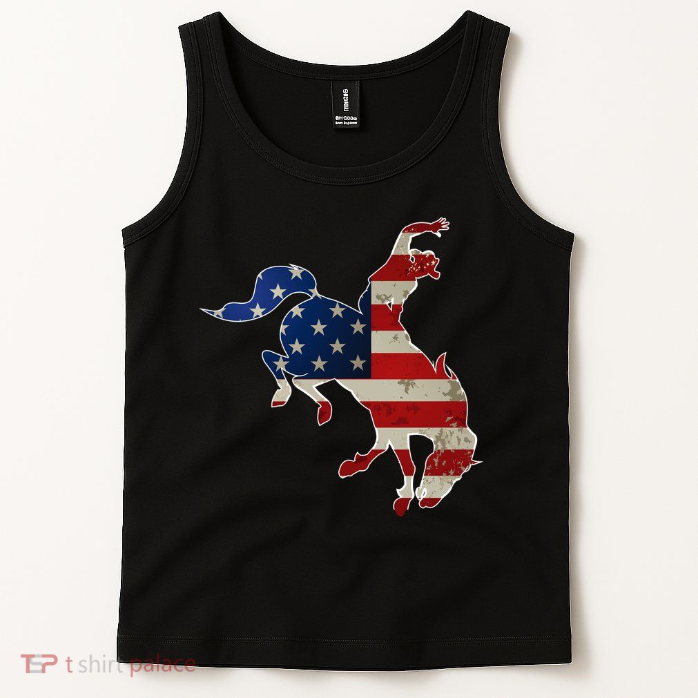 Man Riding Bucking In Rodeo Tank Top