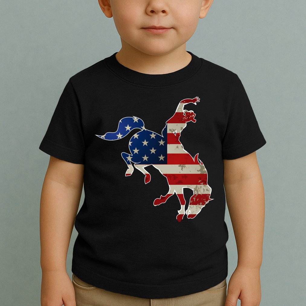 Man Riding Bucking In Rodeo Toddler T-Shirt