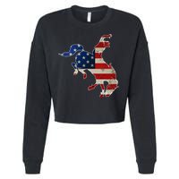 Man Riding Bucking In Rodeo Cropped Pullover Crew