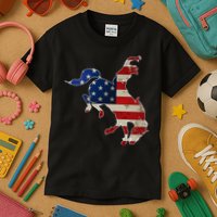 Man Riding Bucking In Rodeo Kids T-Shirt