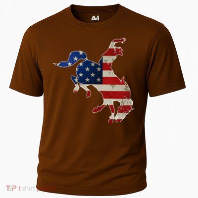 Man Riding Bucking In Rodeo Performance Shirt