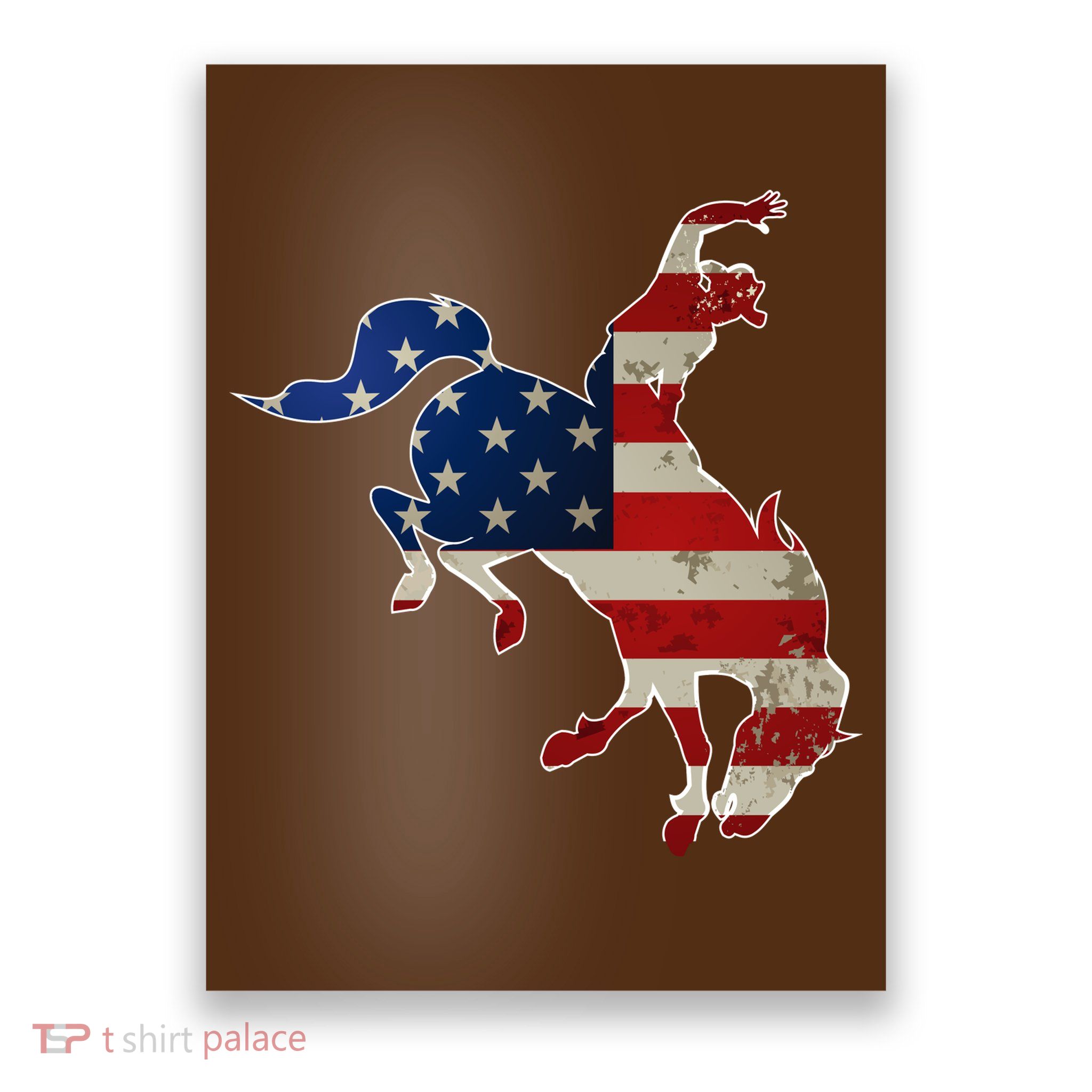 Man Riding Bucking In Rodeo Poster