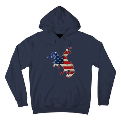 Man Riding Bucking In Rodeo Hoodie