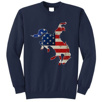 Man Riding Bucking In Rodeo Tall Sweatshirt