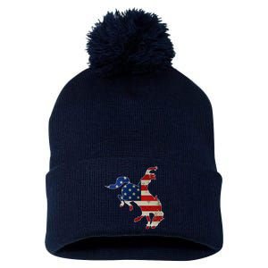 Man Riding Bucking In Rodeo Pom Pom 12in Knit Beanie