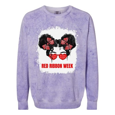 Messy Run Bleached Red Ribbon Week Awareness Colorblast Crewneck Sweatshirt