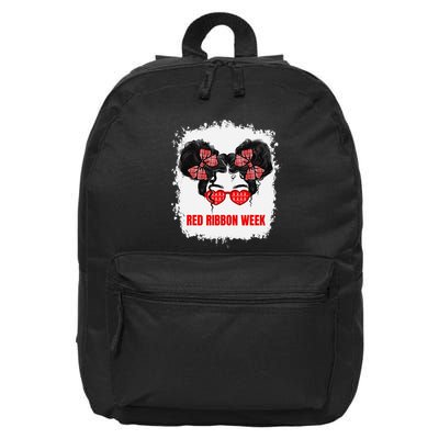 Messy Run Bleached Red Ribbon Week Awareness 16 in Basic Backpack