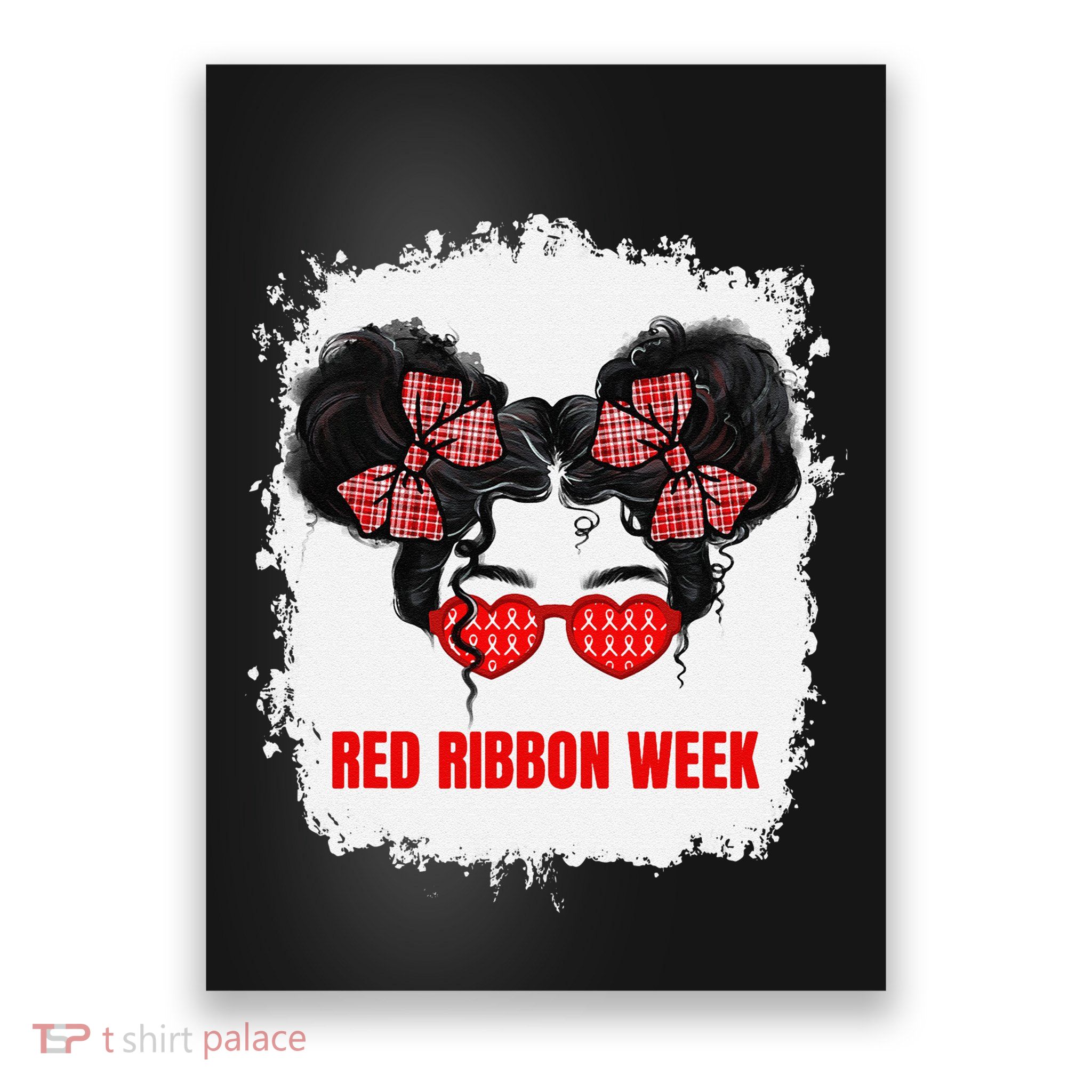 Messy Run Bleached Red Ribbon Week Awareness Poster
