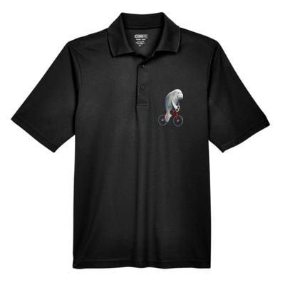 Manatee Riding Bicycle Cute Biker Cyclist Men's Origin Performance Pique Polo