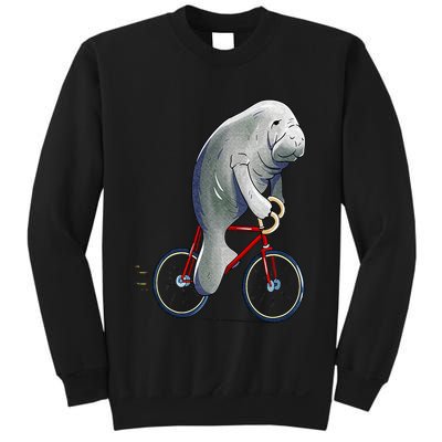 Manatee Riding Bicycle Cute Biker Cyclist Sweatshirt