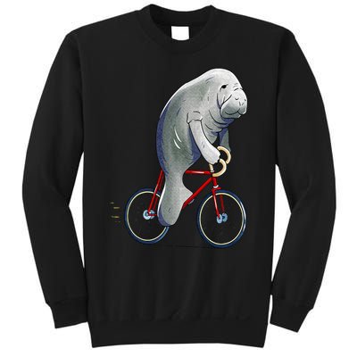 Manatee Riding Bicycle Cute Biker Cyclist Sweatshirt