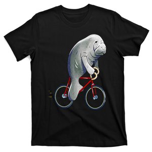 Manatee Riding Bicycle Cute Biker Cyclist T-Shirt