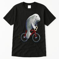 Manatee Riding Bicycle Cute Biker Cyclist Tall T-Shirt