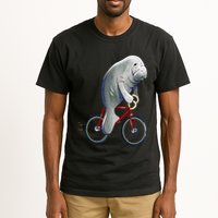 Manatee Riding Bicycle Cute Biker Cyclist Tall T-Shirt