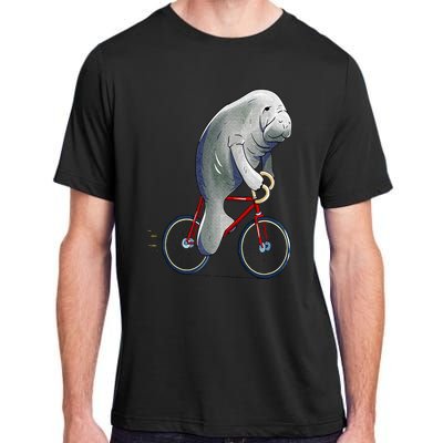 Manatee Riding Bicycle Cute Biker Cyclist Adult ChromaSoft Performance T-Shirt