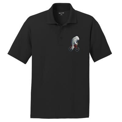 Manatee Riding Bicycle Cute Biker Cyclist PosiCharge RacerMesh Polo