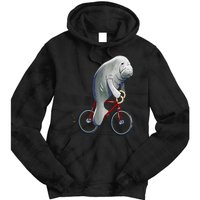 Manatee Riding Bicycle Cute Biker Cyclist Tie Dye Hoodie