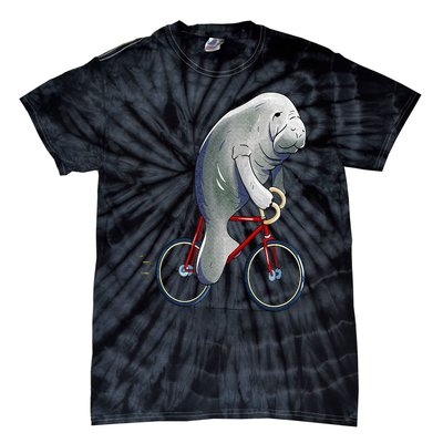 Manatee Riding Bicycle Cute Biker Cyclist Tie-Dye T-Shirt