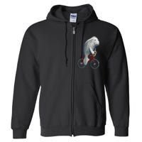 Manatee Riding Bicycle Cute Biker Cyclist Full Zip Hoodie