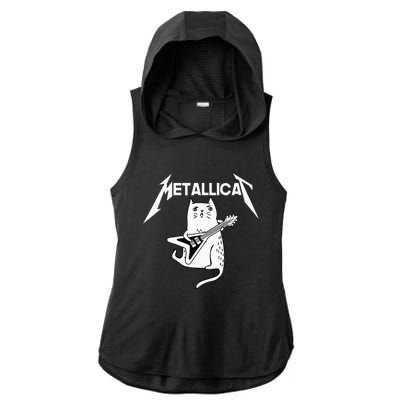 Mettalicat Rock Band Guitar Funny Christmas Gift Ladies PosiCharge Tri-Blend Wicking Draft Hoodie Tank